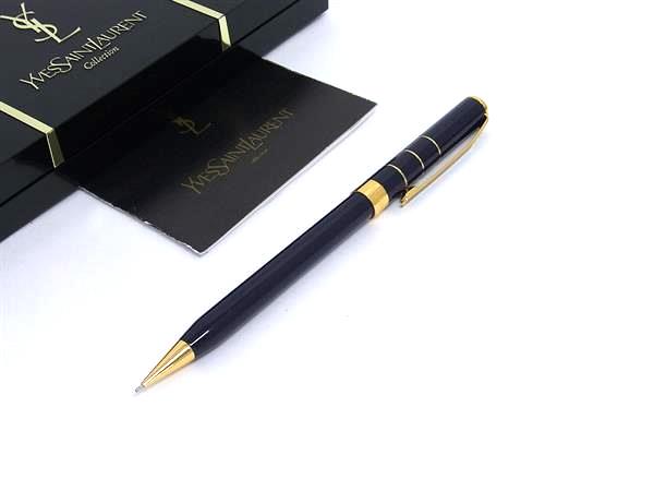 YvesSaint Laurent シャープペンシル （未使用) 未使用級 イヴサンローラン シャープペン ネイビー×ゴールド