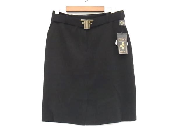 ■極美品■ FENDI フェンディ 羊毛100% スコート ボトムス 書きあらわす大きさ 77 御召しもの レディース 黒いこと系 FP9166