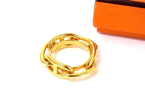 ■極美品■ HERMES エルメス シェーヌダンクル ルカデ レガート スカーフリング スカーフ留め アクセサリー ゴールド系 FW2243|pleasure-Store 店