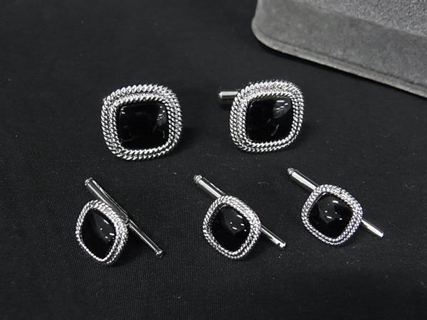 PRADA メンズ　カフス　ブラック×シルバー 楽天市場】プラダ 紳士用 カフリンクス カフスボタン シルバー
