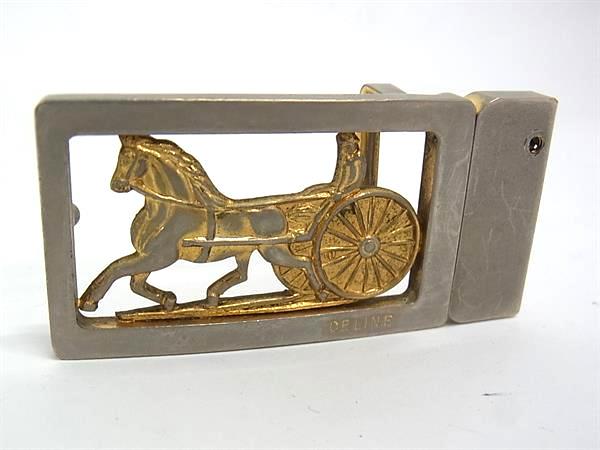 楽天市場】セリーヌ レザーベルト 馬車バックル ヴィンテージ ブラック