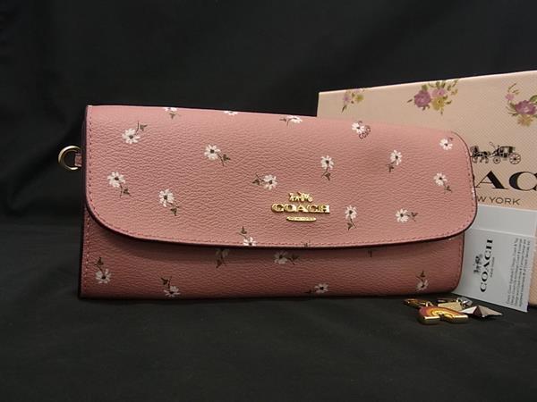 ■極美品■ COACH コーチ F28853 PVC 二つ折り 長財布 ウォレット レディース ピンク系 FN4975｜pleasure-Store　店