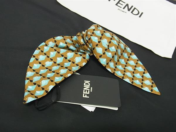 【新品】FENDI フェンディ　ヘアクリップ　リボン FENDI フェンディ ブラウンツイル ヘアクリップ バレッタ リボン