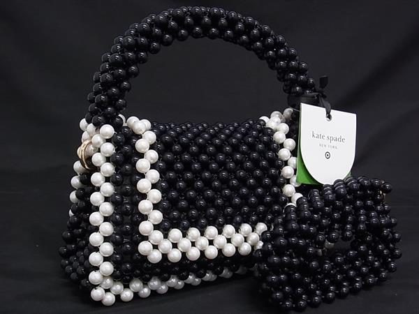 ■極美品■ kate spade ケイトスペード かっこうの的 立ちはだかる ビーズ 2WAY 差し交わす上半身 ハンドバック ショルダーバッグ 黒いこと系 FH8704