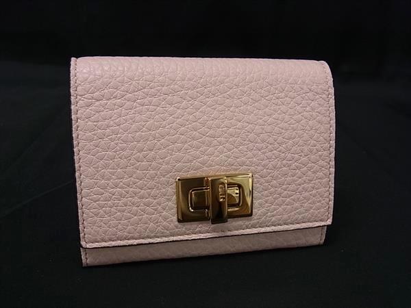 ■新品■未使用■ FENDI フェンディ ピーカブー レザー ターンロック カードケース 名刺入れ カード入れ ピンク系 HA0043｜pleasure-Store　店