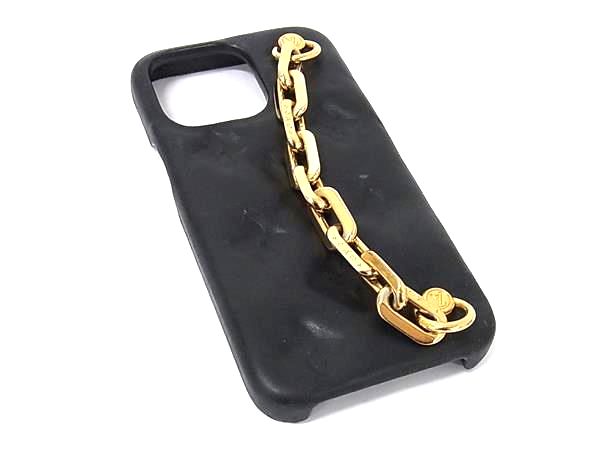 LOUIS VUITTON ルイヴィトン M81392 モノグラムエンボス バンパー クッサン iPhone13Pro 対応 アイフォンケース ブラック系 HA0832｜pleasure-Store　店