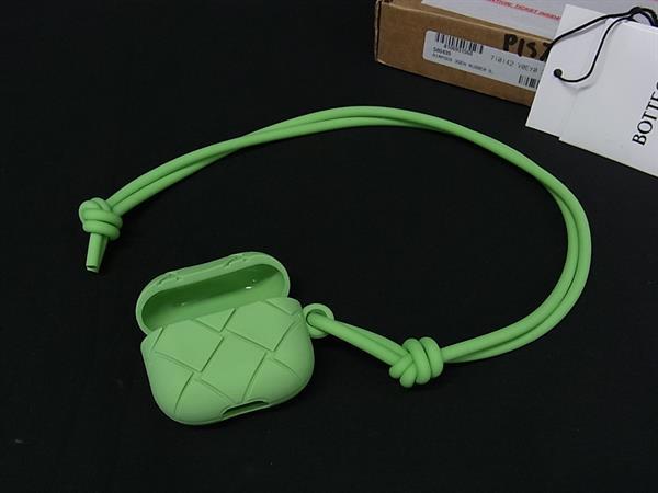 ■新品負けず劣らず■ BOTTEGA VENETA ボッテガヴェネタ イントレチャート AirPods容れもの エアポッズケース ライトグリーン系 BT3571