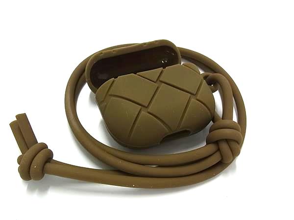 ■新品負けず劣らず■ BOTTEGA VENETA ボッテガヴェネタ イントレチャート 天然ゴム AirPods容れもの エアポッズケース 赤銅色系 BT3572