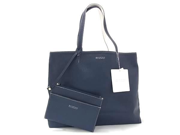 ■新品■未使用■ MACKINTOSH PHILOSOPHY マッキントッシュ フィロソフィー レザー リバーシブル トートバッグ ネイビー系 HA1222｜pleasure-Store　店 14,408円