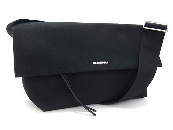 ■新品負けず劣らず■ JIL SANDER ジルサンダー ありがた味 スモール 帆布 差し交わす上半身 ショルダーバッグ 黒いこと系 HA2267