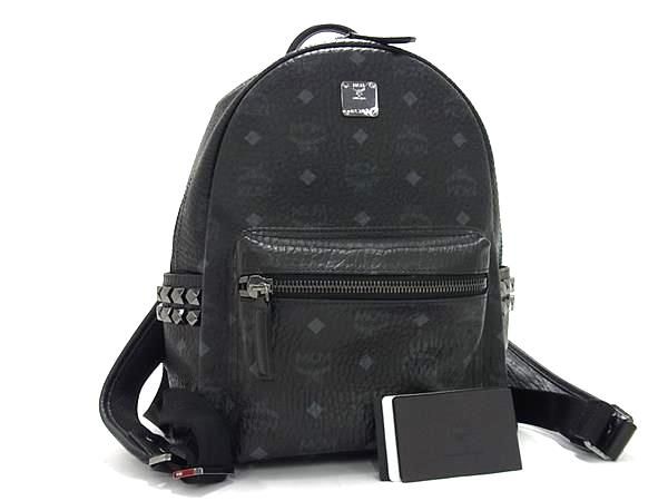 MCM ヴィセトス リュックサック　スタッズ ロゴプレート レザー　ブラック Medium Stark サイドスタッズ バックパック - ヴィセトス（バック