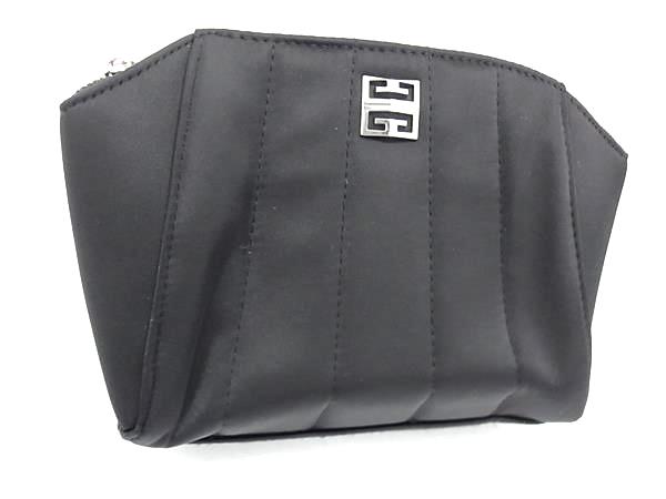 【美品】Givenchy ロゴ ポーチ GIVENCHY◇ロゴ プリント G ジップ ポーチ◇ブラック (GIVENCHY