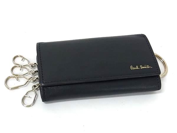 Paul Smith ブラック レザーキーケース ワックスレザー キーケース（813062P951） | Paul