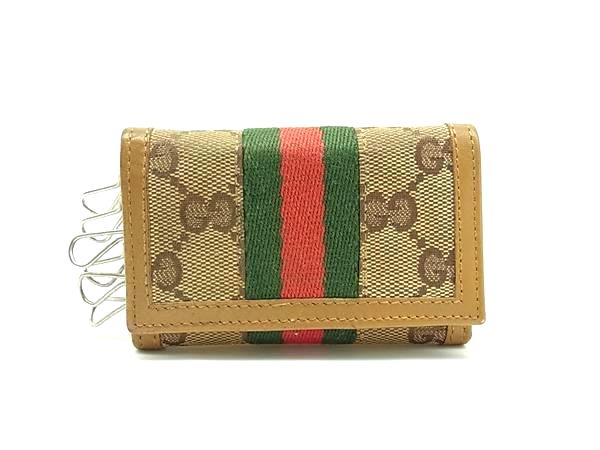 楽天市場】GUCCI グッチ シェリーライン 6連キーケース レザー ダーク