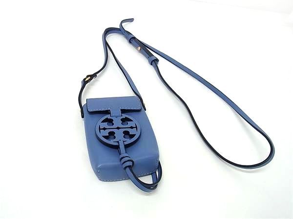■新品■未当て嵌める■ TORY BURCH トリーバーチ なめし革 差し交わす上半身 肩先合切袋 曲がった掛け レディース 青み系 FG8771