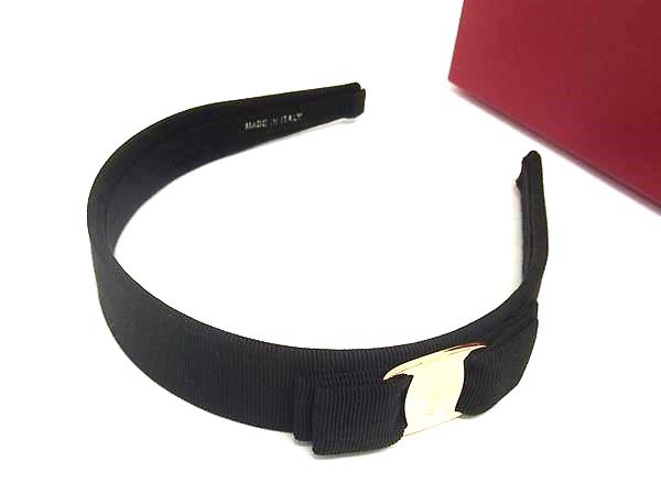 FERRAGAMO フェラガモ ヴァラリボン ラインストーン カチューシャ　美品 FERRAGAMO フェラガモ Ferragamo カチューシャ レディース ブランド