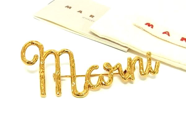 マルニブローチ MARNI マルニ ブローチ SPMV0106A0 M2000 レディース ロゴ