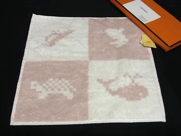 ■新品■未当て嵌める■ HERMES エルメス アニモーピクセル 綿織物100％ 御手々西洋手ぬぐい 人間の顔西洋手ぬぐい サクラ色系 FM3090