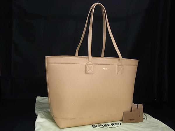 ■新品■未当てはめる■ BURBERRY バーバリー なめし革 肩先 トートバッグ 肩かけかばん レディース ベージュ系 HA2270