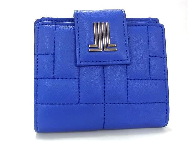 ■新品■未当て嵌める■ LANVIN en Bleu ランバンオンブルー ベルシー なめし革 二つ折り 金入れ ウォレット 金入れ 釣り銭入れ 青碧系 BT4051