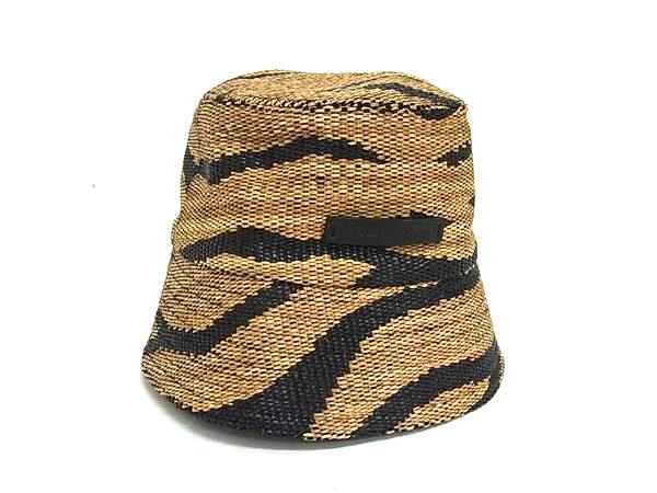 ■極美品■STELLA McCARTNEY ステラ マッカートニー ポリアミド60% コットン40% バケットハット 帽子 ブラウン系×ブラック系 FE3177|pleasure-Store 店