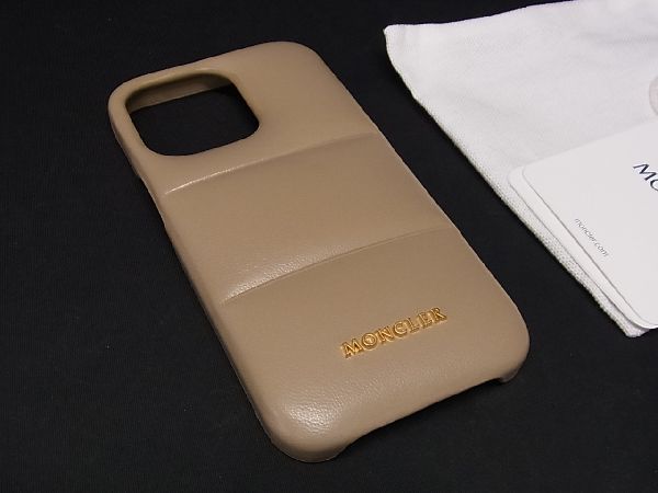 ■新品同様■ MONCLER モンクレール レザー iPhone13 Pro 対応 スマホケース アイフォンケース ブラウン系 BE5322｜pleasure-Store　店