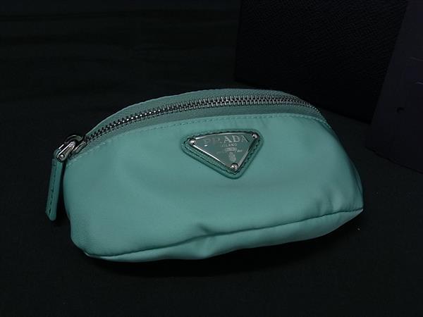 ■新品同様■ PRADA プラダ 1TT095 テスートナイロン アームポーチ マルチポーチ マルチケース レディース ミントグリーン系 BS4760｜pleasure-Store　店