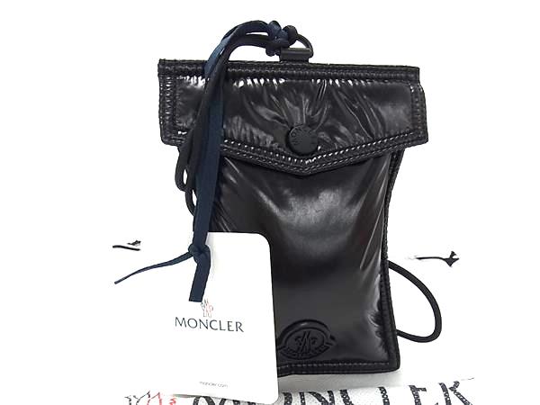■新品■未当て嵌める■ MONCLER モンク軌跡 ナイロン 電話機保持者 ショルダーバッグ ポシェット メンズ レディース 黒いこと系 BS4778 メンズファッション-その他
