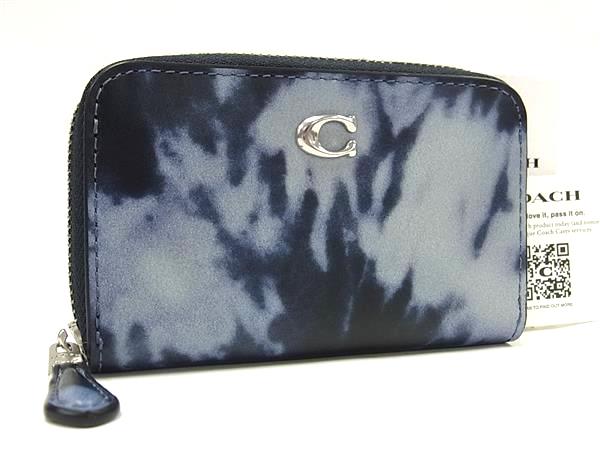 ■新品■未当て嵌める■ COACH コーチ職 CT917 スモール ジップ アラウンド 歌留多容れもの タイダイプリント なめし革 米国海軍系 DB3829