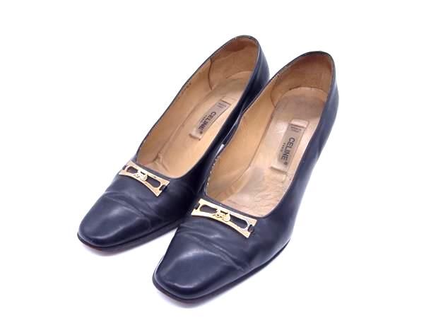 CELINE セリーヌ レザー リボン フラットパンプス リボンミュール CELINE セリーヌ レザー リボン フラットパンプス リボン