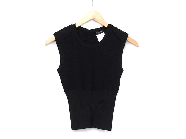 ■美品■ CHANEL シャネル ココマーク 08P P32708K00767 94305 ココボタン ニット ノースリーブ サイズ 38 洋服 ブラック系 FT1937|pleasure-Store 店