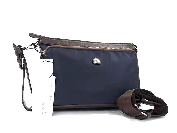 ■新品■未使用■ FUJITAKA フジタカ ナイロン×レザー 2WAY セカンドバッグ クラッチ ショルダー メンズ ネイビー系 BN4781|pleasure-Store 店