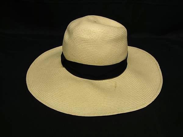 ■新品同様■ BORSALINO ボルサリーノパリア100％ 麦わら帽子 ハット レディース アイボリー系&times;ブラック系 FR1663｜pleasure-Store　店