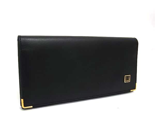 ■新品同様■ dunhill ダンヒル レザー 二つ折り 長財布 ウォレット 札入れ カード入れ メンズ ブラック系 BN5825｜pleasure-Store　店