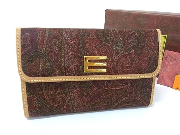 新品未使用✨ETRO エトロ　二つ折り財布　ペイズリー柄　レザー　ブラウン　総柄 ETRO エトロ ペイズリー柄 2つ折り財布 サイフ : 塚口丸十質舗 Yahoo