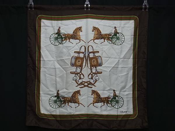 楽天市場】CELINE セリーヌ シルク100% ホースシュー 馬蹄柄 スカーフ