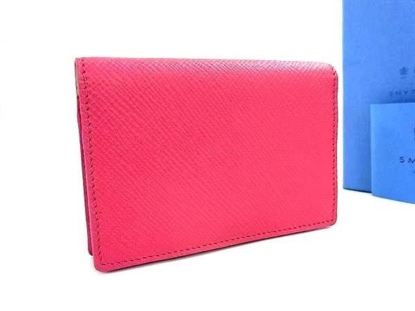 ■極美品■ SMYTHSON スマイソン なめし革 歌留多容れもの 歌留多入れ 名刺入れ レディース さくら色系 GB2094