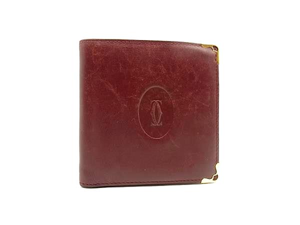 未使用級Cartier カルティエ　2つ折りがま口財布　マストライン　ボルドー 楽天市場】カルティエ 二つ折りがま口財布(小銭入れあり) カルティエ