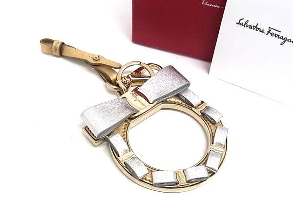 未使用品 イタリア製 サルヴァトーレフェラガモ キーリング ガンチーニ ブラック FERRAGAMO サルヴァトーレ フェラガモ Salvatore Ferragamo