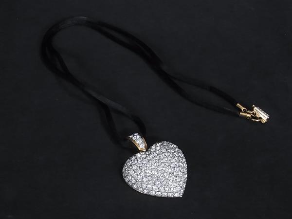 【極美品】SWAROVSKI ハート型クリスタルネックレス SWAROVSKI スワロフスキー クリスタル ハート ネックレス クリア