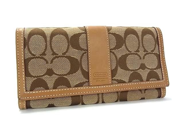楽天市場】【財布】COACH コーチ シグネチャー がま口 2つ折長財布