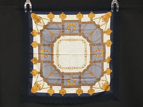 楽天市場】美品 CELINE セリーヌ マカダム レディース スカーフ シルク