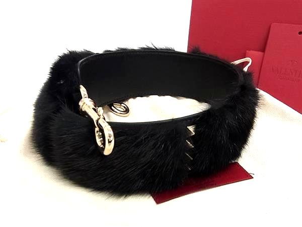 ■新品負けず劣らず■ VALENTINO GARAVANI ヴァレンティノ ガラヴァーニ ロックスタッズ なめし革×毛革 ストラップ 肩かけ AT3404