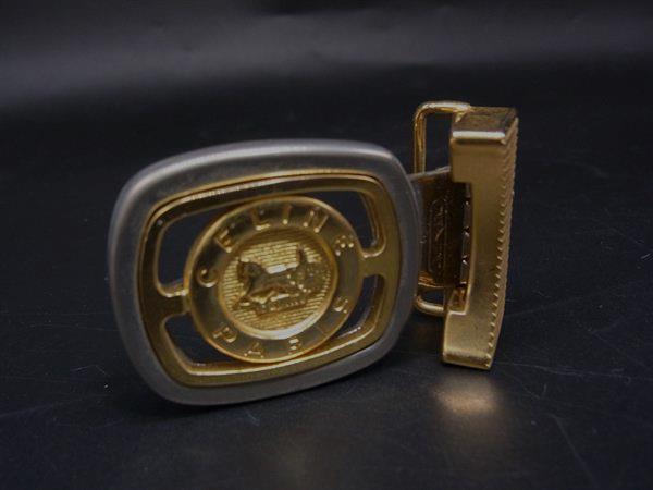 楽天市場】極美品 CELINE セリーヌ 馬車 ゴールド バックル レザー