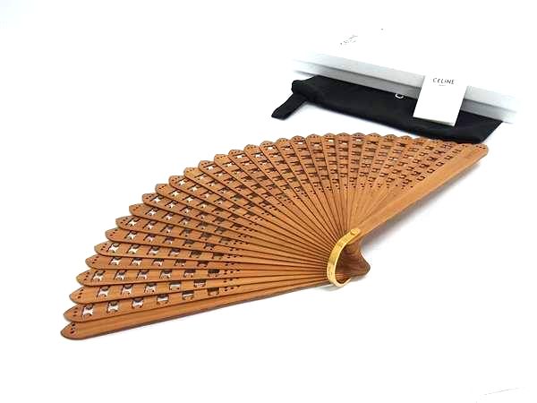 楽天市場】【未使用品】 CELINE セリーヌ 扇子 シルク100% 竹 チャーム