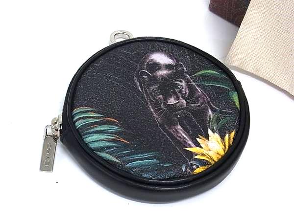 ■新品同様■ ETRO エトロ PVC&times;レザー パンサー ポーチ 小物入れ マルチケース レディース ブラック系 BP5510｜pleasure-Store　店