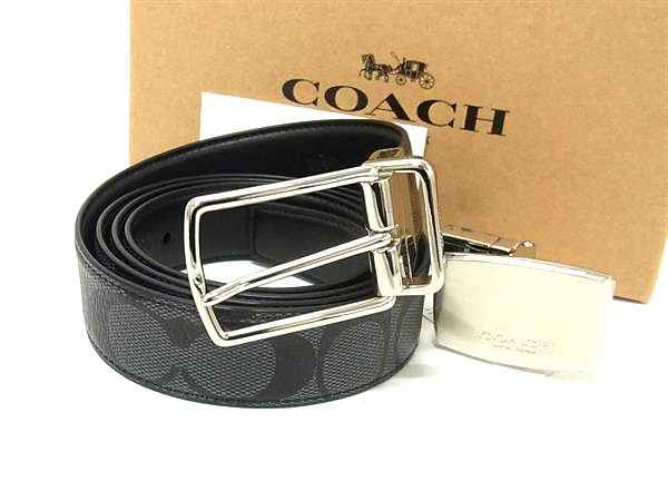 ■新品■未当て嵌める■ COACH コーチ職 名書き PVC×なめし革 胴締め しろがね色金具 書きあらわす大きさ42/111  メンズ 黒いこと系 FR5888