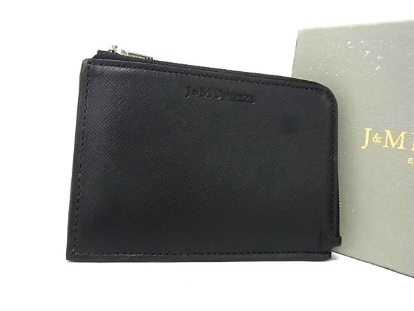 ■新品同様■ J&amp;M DAVIDSON ジェイアンドエムデヴィッドソン レザー コインパース コインケース 小銭入れ ブラック系 FV3736｜pleasure-Store　店 12,750円