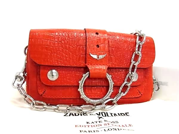 ■新品負けず劣らず■ ZADIG \u0026amp; VOLTAIRE ザディグ エ フランソア・マリー・ヴォルテール  ケイト クロコダイル型押しなめし革 二つ折り 長紙入れ ウォレット FV3759