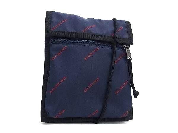 ■新品同様■ BALENCIAGA バレンシアガ 532298 エクスプローラー ナイロン ポーチ クロスボディ ショルダーバッグ ネイビー系 FA1332｜pleasure-Store　店